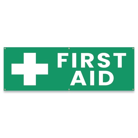 First Aid Cross Banner Concession Stand Food Truck Single Sided